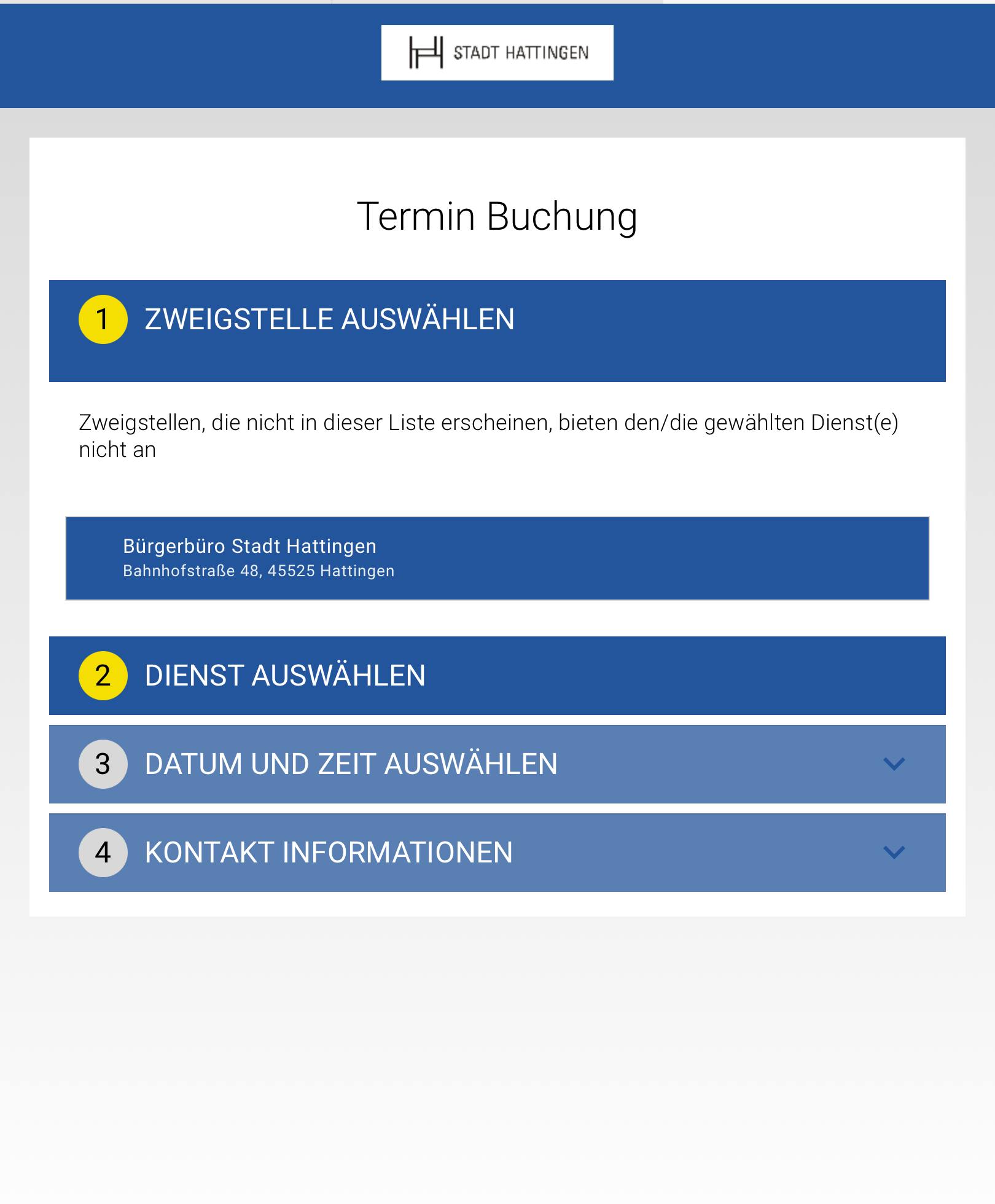 Terminbuchung | Stadt Hattingen